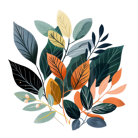 Colorful abstract leaf design with various shapes and vibrant hues, perfect for modern backgrounds and creative projects. png
