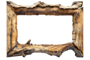 Rustic wooden frame with unique natural texture, perfect for adding a vintage or farmhouse touch to home decor or creative projects. png