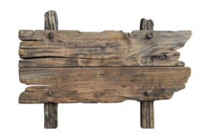 Rustic wooden sign isolated on transparent background. perfect for adding text or designs for various themes such as vintage, country, and rustic decor. png