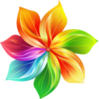 Vibrant and colorful abstract floral design, featuring a blend of rainbow hues in a modern artistic style, perfect for creative projects. png