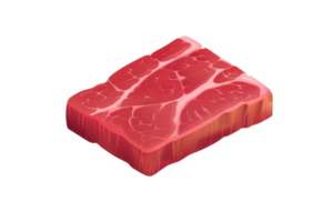 High-quality raw beef steak piece, perfect for culinary preparations, showcasing fresh red meat with marbling detail. png