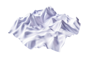 Abstract white fabric texture resembling mountainous terrain, creating a unique and artistic landscape effect. png