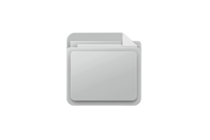 An isolated empty gray folder icon on a transparent background. representing file management and organization, perfect for digital and tech themes. png