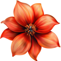 A vibrant red flower with delicate petals, perfect for nature-themed projects and botanical illustrations. High-quality and detailed image. png