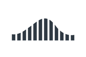 Bar chart illustrating normal distribution curve for statistical analysis, data representation, educational use, or business presentations. png