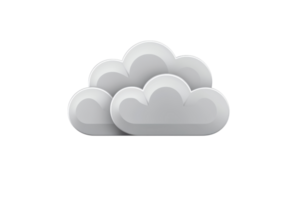 Illustration of a simple gray cloud on a transparent background, perfect for weather or software-related designs and visuals. png