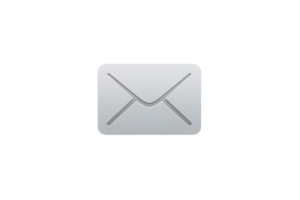 Simple grey email icon on a transparent background. Perfect for communication, messaging, and email marketing related designs. png