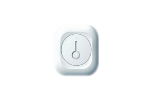 White smart home device with a minimalistic design, suitable for home automation systems, isolated on a transparent background. png