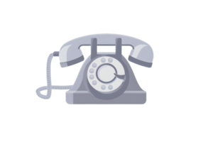 Illustration of a vintage rotary dial telephone isolated on a transparent background. representing communication and nostalgia. png