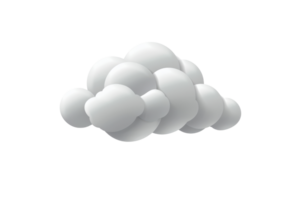 Realistic white cloud illustration on transparent background, visualizing weather, sky, and atmosphere concepts. png