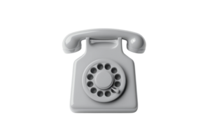 Retro-style grey rotary dial telephone isolated on a transparent background. representing vintage communication technology and nostalgia. png
