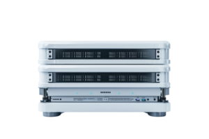 Stacked electronic devices with sleek design, representing modern technology and data management solutions for businesses and individuals. png