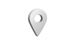 3D white location pin on a transparent background, symbolizing navigation, geolocation, map marking, and travel directions. png