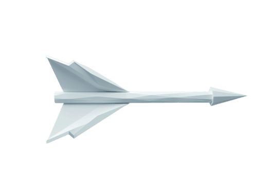 Digital illustration of a sleek, modern missile in flight, showcasing aerodynamic design and advanced technology. Ideal for tech and military uses. png
