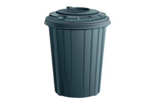 High-quality stock photo of a large gray trash can with a lid, ideal for waste management, sanitation, and cleanliness themes. png