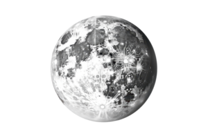 High-quality image of the full moon, showcasing its craters and surface details. Perfect for astronomy-related content and educational purposes. png