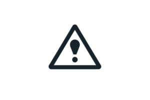 Warning exclamation mark in a triangle icon. Isolated on transparent background. Symbol for caution, alert, or safety notice. png