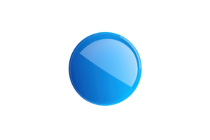 Vibrant blue sphere with a glossy finish. Isolated on a transparent background. perfect for graphic design and illustration projects. png