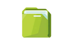 illustration of a green file folder icon, ideal for office organization, document management, digital archiving, and storage concepts. png