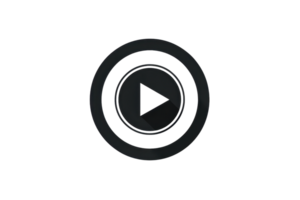 Black play button icon on a transparent background. Perfect for media, content, and website design use. png