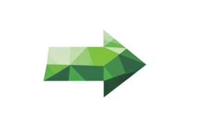 Geometric green arrow icon design, ideal for navigation, direction indicators, or modern UI UX design elements. png