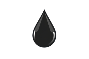 High-resolution image of a black liquid droplet icon symbolizing oil, water, or liquid substance. Ideal for energy, environment, or science themes. png
