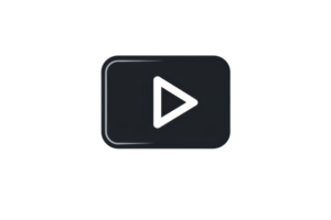 Minimalist black play button icon isolated on a transparent background. perfect for media, , and music applications. png