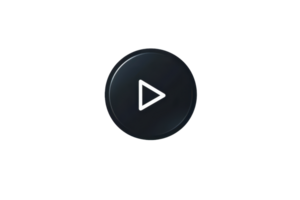 Minimalistic black play button icon against a transparent background, ideal for media, , or audio related projects and digital interfaces. png
