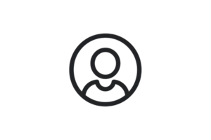 Minimalist user icon in a simple black and white design - perfect for profiles, avatars, and user interfaces. png