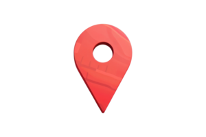 Red location pin isolated on transparent background. Perfect for maps, navigation apps, and geolocation concepts. High-quality 3D rendering. png
