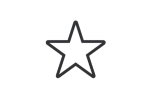 Simple and elegant black and white outline of a five-pointed star, perfect for design projects, logos, or icons. png