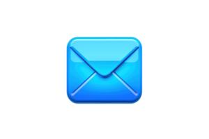 High-resolution image of a blue email icon. Perfect for web design, applications, and communication-related projects. png