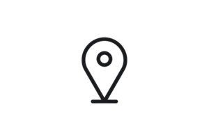 Minimalistic location pin icon representing geographical location, GPS, navigation, travel, digital map markers, and positioning. png