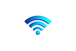 High-quality 3D Wi-Fi signal icon against a transparent background, ideal for tech, network, and connectivity-themed projects and illustrations. png
