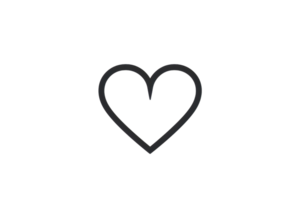 Minimalistic black heart icon outline on a plain transparent background. Perfect for Valentine's Day, love themes, and graphic design projects. png