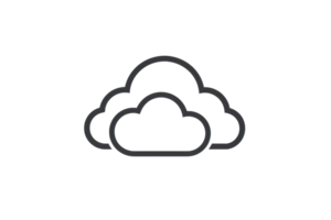 Minimalist cloud icon illustration for weather, storage, or technology themes. Perfect for web, mobile apps, or print designs. png