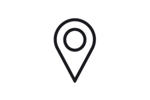 Simple black location pin icon on transparent background, perfect for maps, navigation, and geographic tools. png