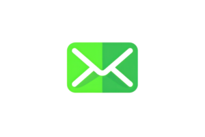 A green envelope email icon perfect for digital communication, messaging, and technology-related designs, isolated on a transparent background. png