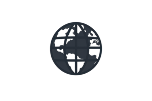 Global network icon representing world connectivity, international communication, and online access. Ideal for tech, online, and global themes. png