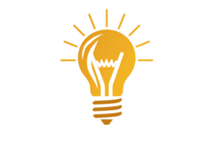 A bright, glowing light bulb isolated on a transparent background. symbolizing innovation, creativity, and new ideas. Perfect for business concepts and presentations. png