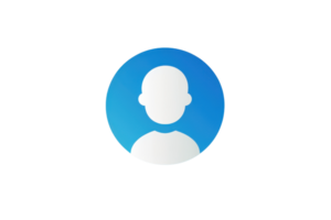 Silhouette of a person avatar on a blue background. Perfect for representing a default user profile or social media icon. png