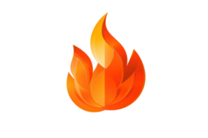 Bright and vibrant illustration of a flame icon, perfect for representing heat, energy, or fire-related concepts. png