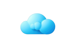 Blue cloud icon on a transparent background. Perfect for representing cloud storage, weather, or technology concepts. png