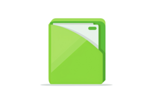 Green folder icon isolated on transparent background. illustration. Perfect for graphic designs, web elements, and digital documents. png