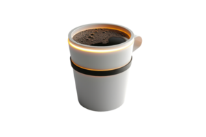 High-quality image of a hot coffee cup with a sleek design, perfect for various uses including advertising, banners, and personal projects. png