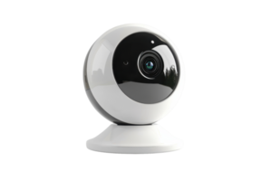 High-quality modern surveillance camera with a sleek design, ideal for monitoring and security purposes, featuring a wide-angle lens and night vision. png