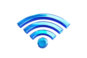 High-quality blue Wi-Fi symbol isolated on transparent background. perfect for technology, connectivity, and network-themed projects. png