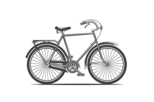 Minimalist line art of a classic bicycle, ideal for transportation and fitness related design projects. png