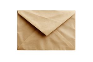 Close-up image of a simple brown envelope isolated on transparent background. perfect for business, communication, or mailing concepts. png