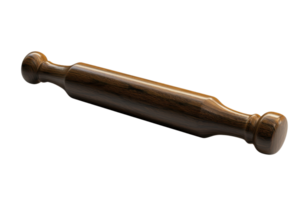 A polished wooden rolling pin isolated on a transparent background. ideal for bakery and kitchen-related concepts and designs. png